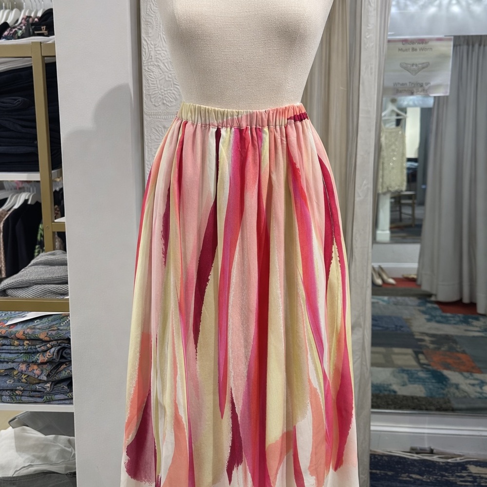Liverpool Jeans Company Vibrant Pink and Cream A-Line Skirt
